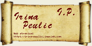 Irina Peulić vizit kartica